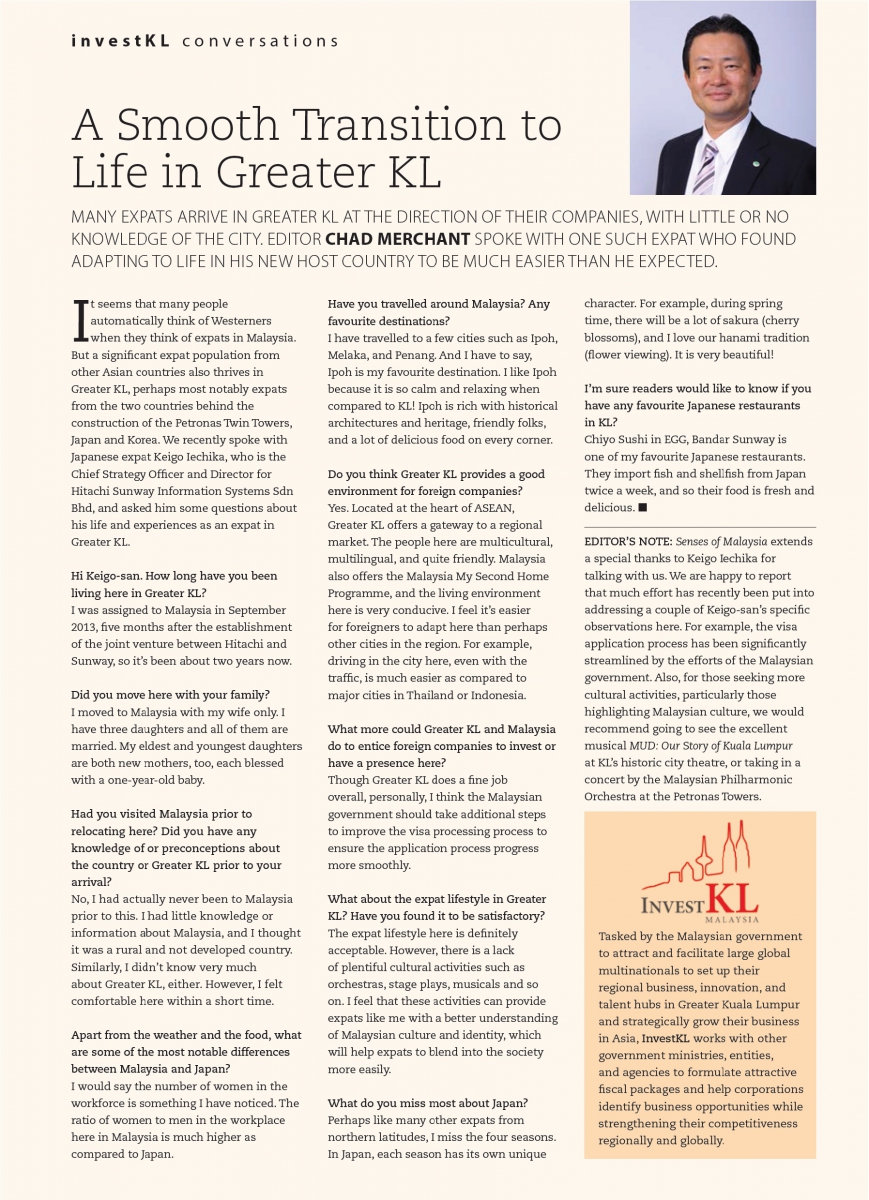A Smooth Transition to Life in Greater KL- Featuring Mr Keigo Iechika
