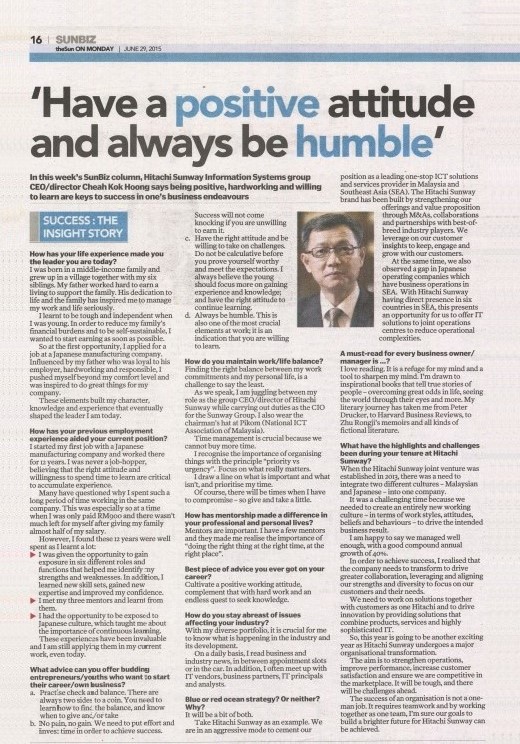 Success: The Insight Story by The Sun Daily - Featuring Mr Cheah Kok Hoong